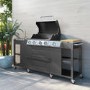 Refurbished Boss Grill Texas Outdoor Kitchen - 4 Burner Gas BBQ Grill with Side Burner - Black