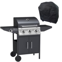 Boss Grill Georgia Classic - 3 Burner Gas BBQ Grill with Side Burner - Black Boss Grill Georgia Classic - 3 Burner Gas BBQ Grill with Side Burner - Black