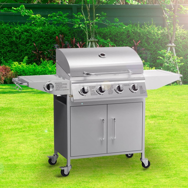 GRADE A3 - The Georgia Classic - 4 Burner Gas BBQ with Side Burner 