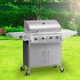 GRADE A3 - The Georgia Classic - 4 Burner Gas BBQ with Side Burner 