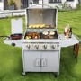 GRADE A3 - The West Virginia Classic 4 + 1 Burner Gas BBQ in Silver. 