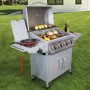 GRADE A3 - The West Virginia Classic 4 + 1 Burner Gas BBQ in Silver. 