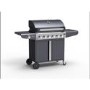 GRADE A3 - The Kentucky Premium 6 Burner Black Gas BBQ with Side Burner - Includes BBQ Cover and Utensil Set