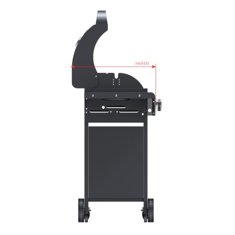 Boss Grill Kentucky Premium - 6 Burner Gas BBQ Grill with Side Burner - Black