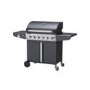 GRADE A3 - The Kentucky Premium 6 Burner Black Gas BBQ with Side Burner - Includes BBQ Cover and Utensil Set
