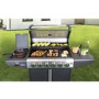 GRADE A3 - The Kentucky Premium 6 Burner Black Gas BBQ with Side Burner - Includes BBQ Cover and Utensil Set