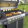 GRADE A3 - The Kentucky Premium 6 Burner Black Gas BBQ with Side Burner - Includes BBQ Cover and Utensil Set
