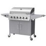 GRADE A2 - The Georgia Classic - 6 Burner Gas BBQ with Side Burner in Silver.