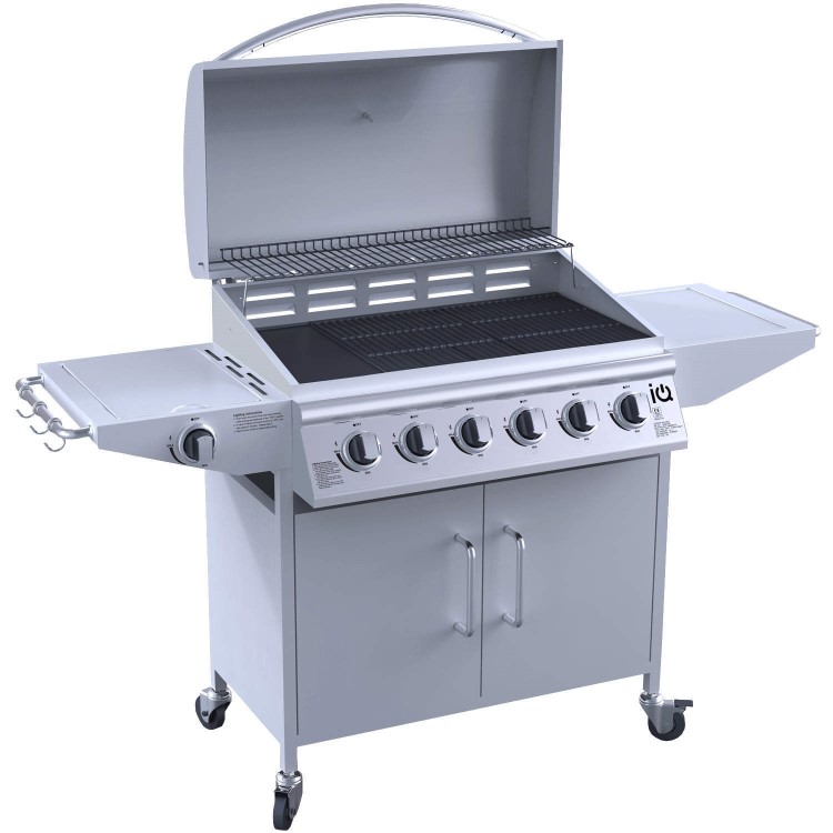 GRADE A2 - The Georgia Classic 6 + 1 Burner Gas BBQ in Silver.