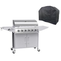 Refurbished electriQ The Georgia Classic 6 Burner Gas BBQ with side burners in Stainless Steel Includes FREE BBQ Cover and Utensil Set Refurbished electriQ The Georgia Classic 6 Burner Gas BBQ with side burners in Stainless Steel Includes FREE BBQ Cover and Utensil Set
