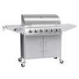 GRADE A2 - The Georgia Classic - 6 Burner Gas BBQ with Side Burner in Silver.