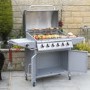 GRADE A2 - The Georgia Classic - 6 Burner Gas BBQ with Side Burner in Silver.