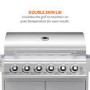 GRADE A3 - The Georgia Classic - 6 Burner Gas BBQ with Side Burner in Silver.
