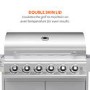 GRADE A2 - The Georgia Classic - 6 Burner Gas BBQ with Side Burner in Silver.