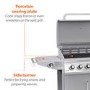 GRADE A2 - The Georgia Classic - 6 Burner Gas BBQ with Side Burner in Silver.