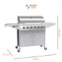 Refurbished electriQ The Georgia Classic 6 Burner Gas BBQ with side burners in Stainless Steel Includes FREE BBQ Cover and Utensil Set