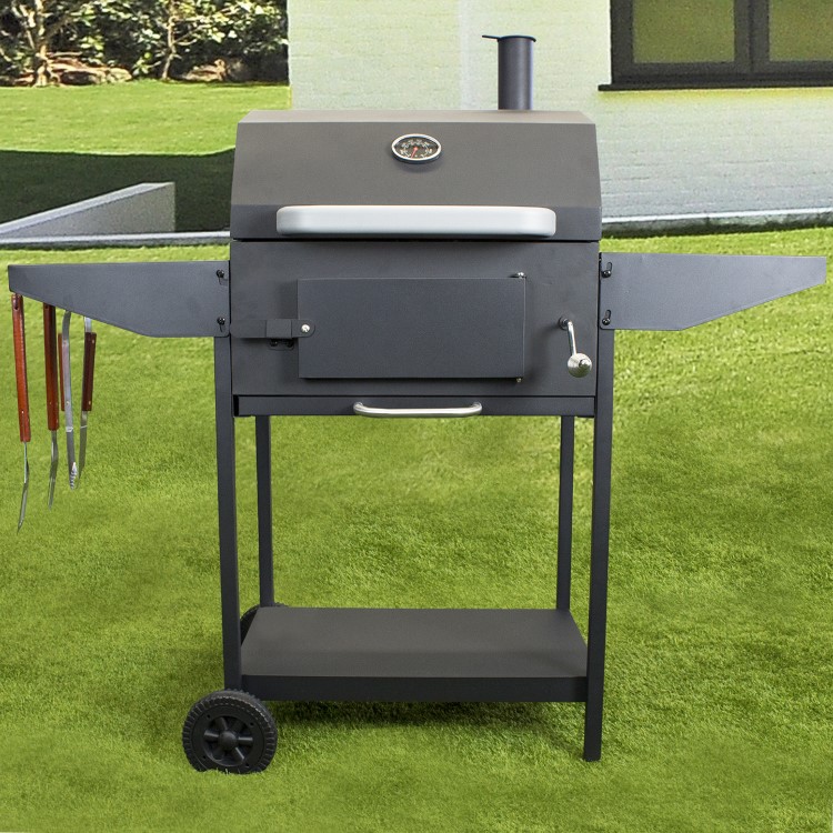 GRADE A2 - The American Tennessee Charcoal Grill BBQ with Chimney Smoker Function
