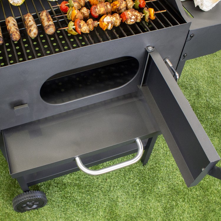GRADE A2 - The American Tennessee Charcoal Grill BBQ with Chimney Smoker Function
