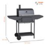 GRADE A2 - The American Tennessee Charcoal Grill BBQ with Chimney Smoker Function