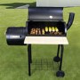 Black Barrel Charcoal Smoker BBQ - Includes BBQ Cover and Utensil Set