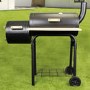 Black Barrel Charcoal Smoker BBQ - Includes BBQ Cover and Utensil Set