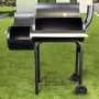 Black Barrel Charcoal Smoker BBQ - Includes BBQ Cover and Utensil Set