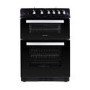 GRADE A3 - electriQ 60cm Dual Fuel Cooker with Double Oven - Black