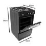 GRADE A3 - electriQ 50cm Gas Cooker with Single Oven in Black
