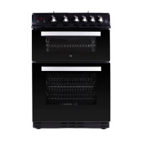 GRADE A3 - electriQ 60cm Double Oven Gas Cooker Black