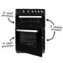 GRADE A3 - electriQ 60cm Double Oven Gas Cooker Black