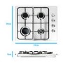 GRADE A2 - electriQ 60cm Stainless Steel 4 Burner Gas Hob