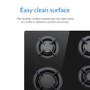 GRADE A1 - electriQ 60cm Black Glass on Gas Hob 4 Burner Gas Hob