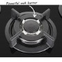 GRADE A1 - electriQ 70cm Black Glass on Gas 5 Burner Hob
