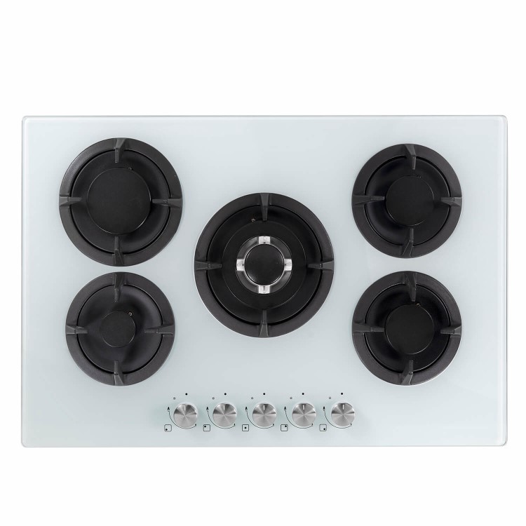 electriQ 75cm Gas on Glass hob in White