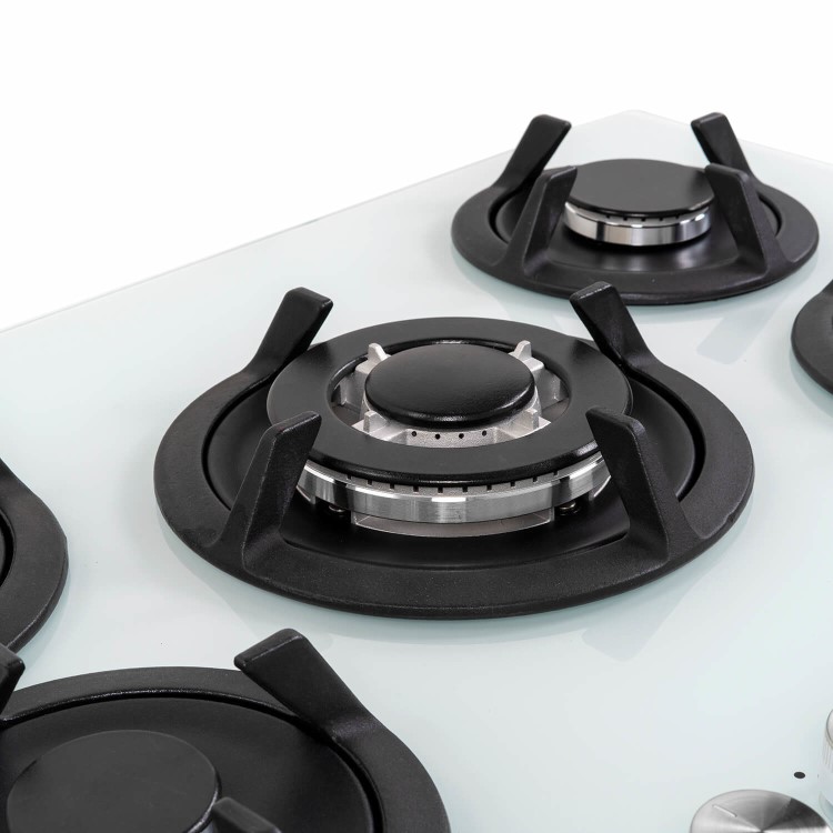 electriQ 75cm Gas on Glass hob in White