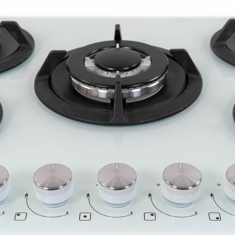 electriQ 75cm Gas on Glass hob in White