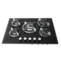 GRADE A1 - electriQ 70cm Gas On Glass Hob in Black