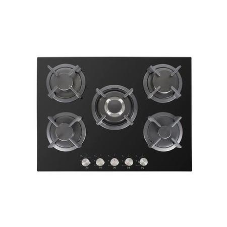 GRADE A1 - electriQ 70cm Gas On Glass Hob in Black
