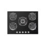GRADE A1 - electriQ 70cm Gas On Glass Hob in Black