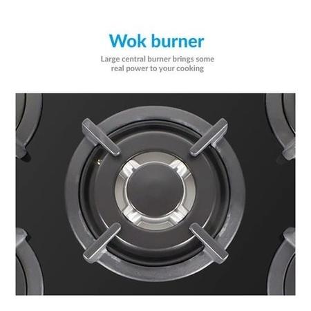 GRADE A1 - electriQ 70cm Gas On Glass Hob in Black