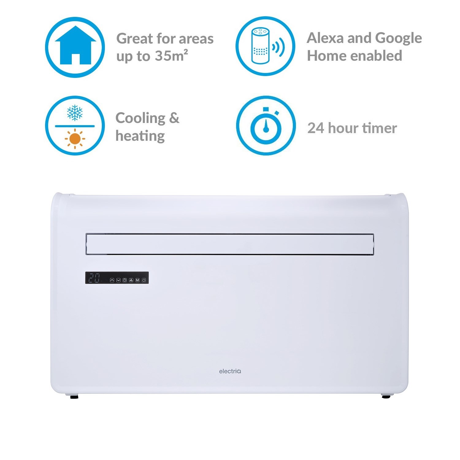Iqool electriQ iQool 10000 BTU Wall Mounted Smart Air Conditioner with Heat ...