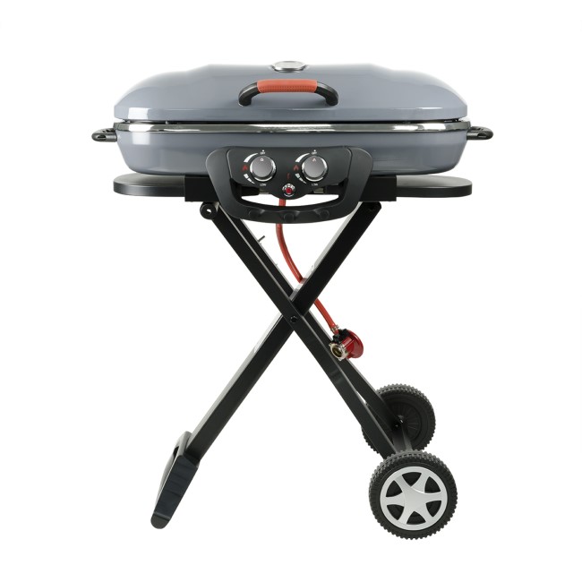 GRADE A2 - Deluxe Portable 18" Grey BBQ With Trolley 