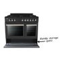 electriQ 90cm Dual Fuel Double Oven Range Cooker Black