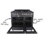 electriQ 90cm Dual Fuel Double Oven Range Cooker Black