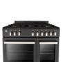 electriQ 90cm Dual Fuel Double Oven Range Cooker Black