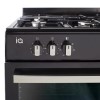 GRADE A3 - electriQ 90cm Dual Fuel Double Oven Range Cooker Black
