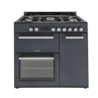 Refurbished electriQ 90cm Dual Fuel Triple Cavity Range Cooker - Charcoal Grey
