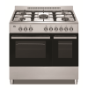 electriQ 90cm Dual Fuel Double Oven Range Cooker Stainless Steel