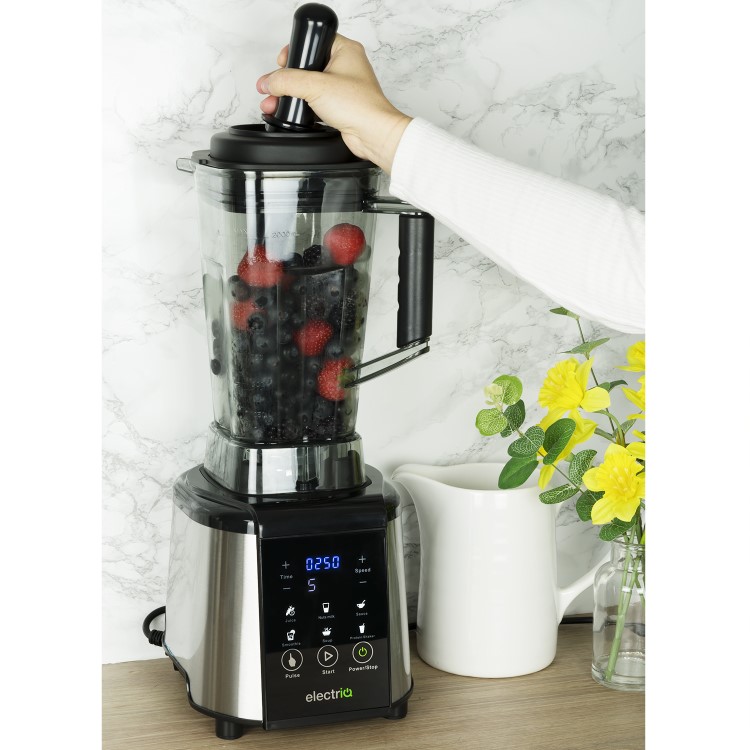 GRADE A2 - electriQ 1250W Multi Functional Blender - Smoothie and Soup Maker with Digital Controls - Black