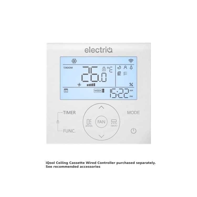 GRADE A2 - electriQ iQool 18000 BTU Smart A++ Single Split Ceiling Cassette Air Conditioner with Heat Pump - 5m Pipe Kit Included